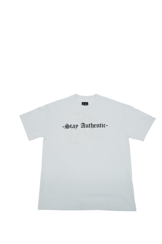 Stay Authentic White Blue  (Oversized) Unauthorized edition